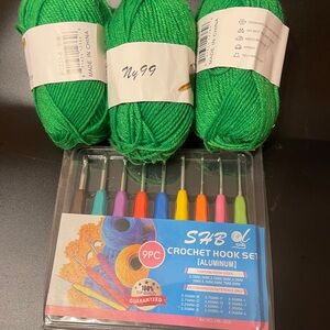 9PC SHB Crochet Hook Set (Aluminum) Soft Silicone handles